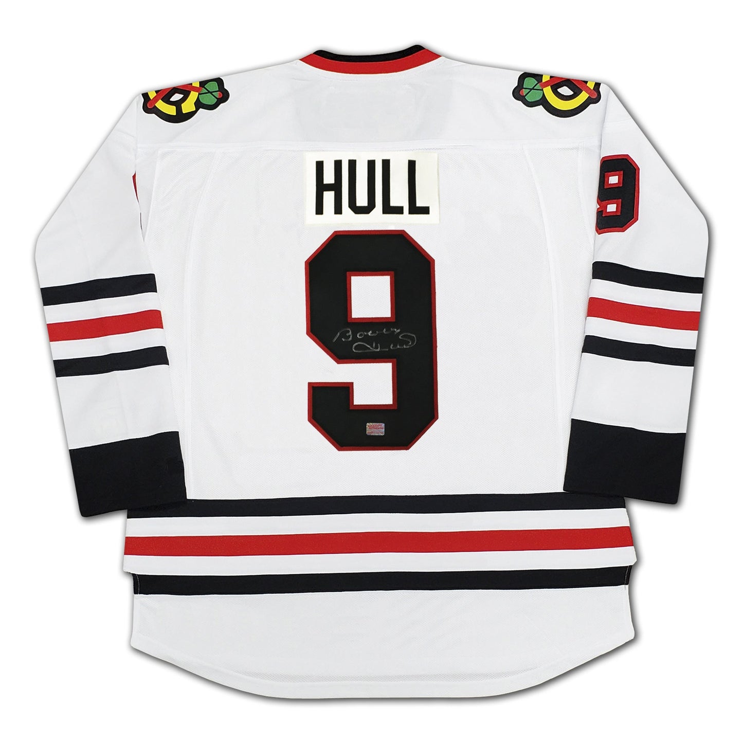 BOBBY HULL AUTOGRAPHED CHICAGO BLACKHAWKS WHITE JERSEY – SIGNED NHL HOCKEY MEMORABILIA COLLECTIBLE (SIZE L OR XL)