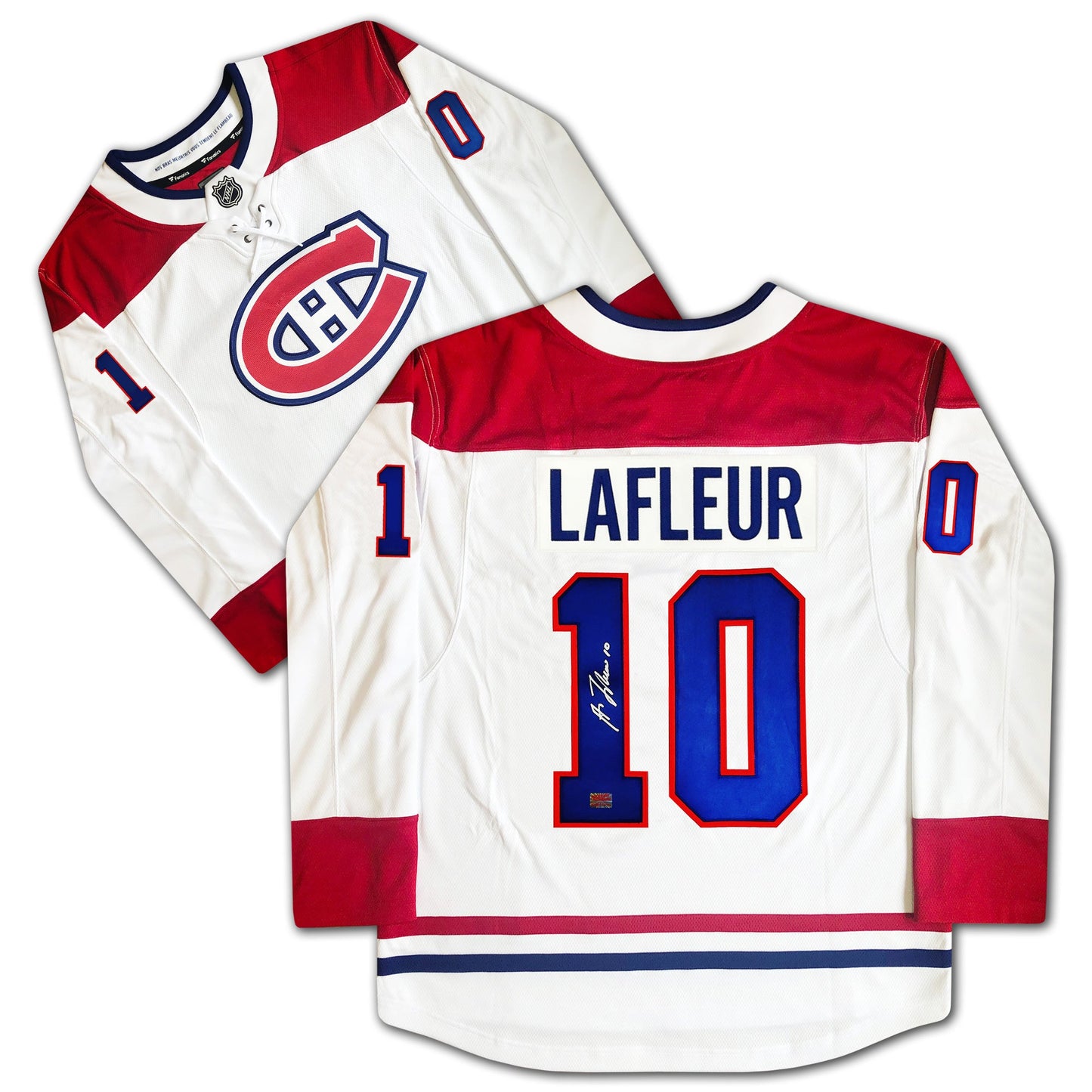 GUY LAFLEUR AUTOGRAPHED MONTREAL CANADIENS WHITE JERSEY – SIGNED NHL HOCKEY MEMORABILIA COLLECTIBLE (SIZE L OR XL)