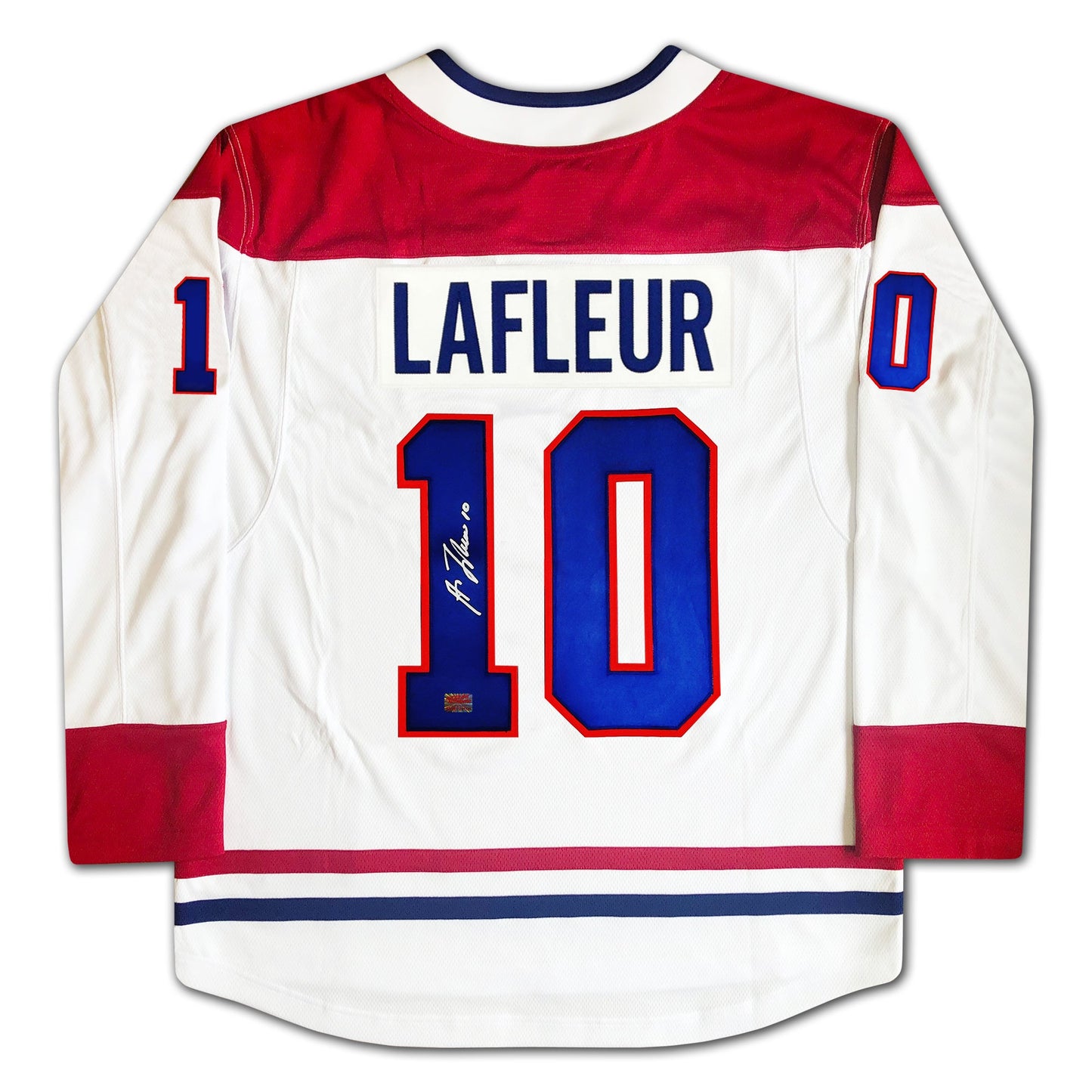 GUY LAFLEUR AUTOGRAPHED MONTREAL CANADIENS WHITE JERSEY – SIGNED NHL HOCKEY MEMORABILIA COLLECTIBLE (SIZE L OR XL)