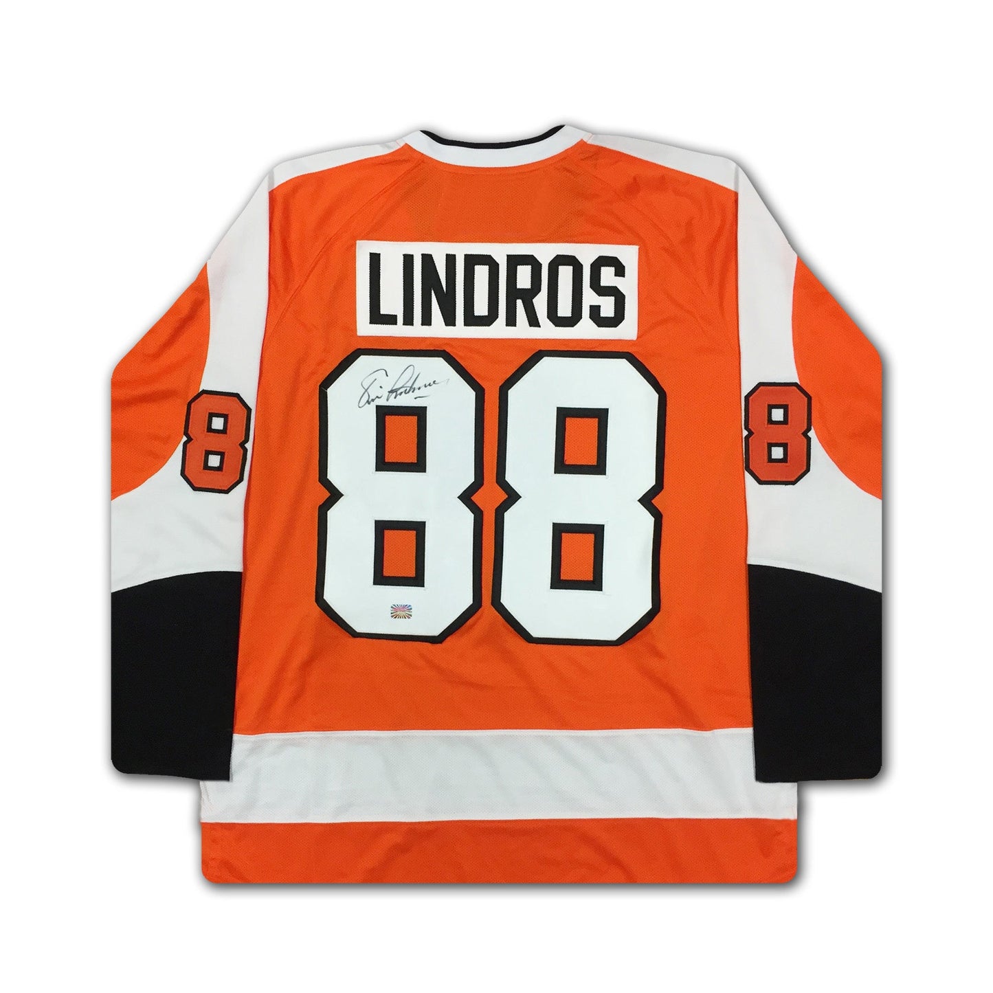 ERIC LINDROS AUTOGRAPHED PHILADELPHIA FLYERS ORANGE JERSEY – SIGNED NHL HOCKEY MEMORABILIA COLLECTIBLE (SIZE L OR XL)