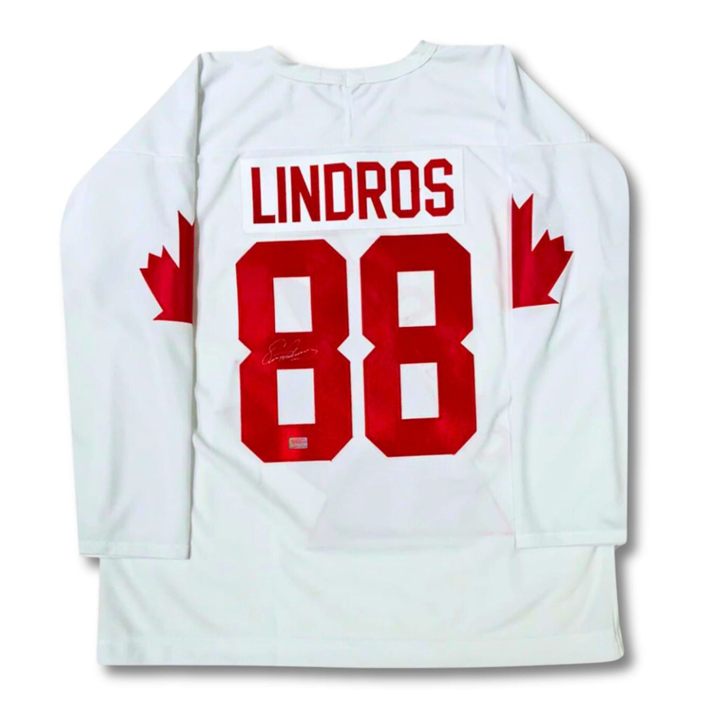 ERIC LINDROS AUTOGRAPHED TEAM CANADA JERSEY – SIGNED NHL & OLYMPIC HOCKEY MEMORABILIA COLLECTIBLE (SIZE L OR XL)