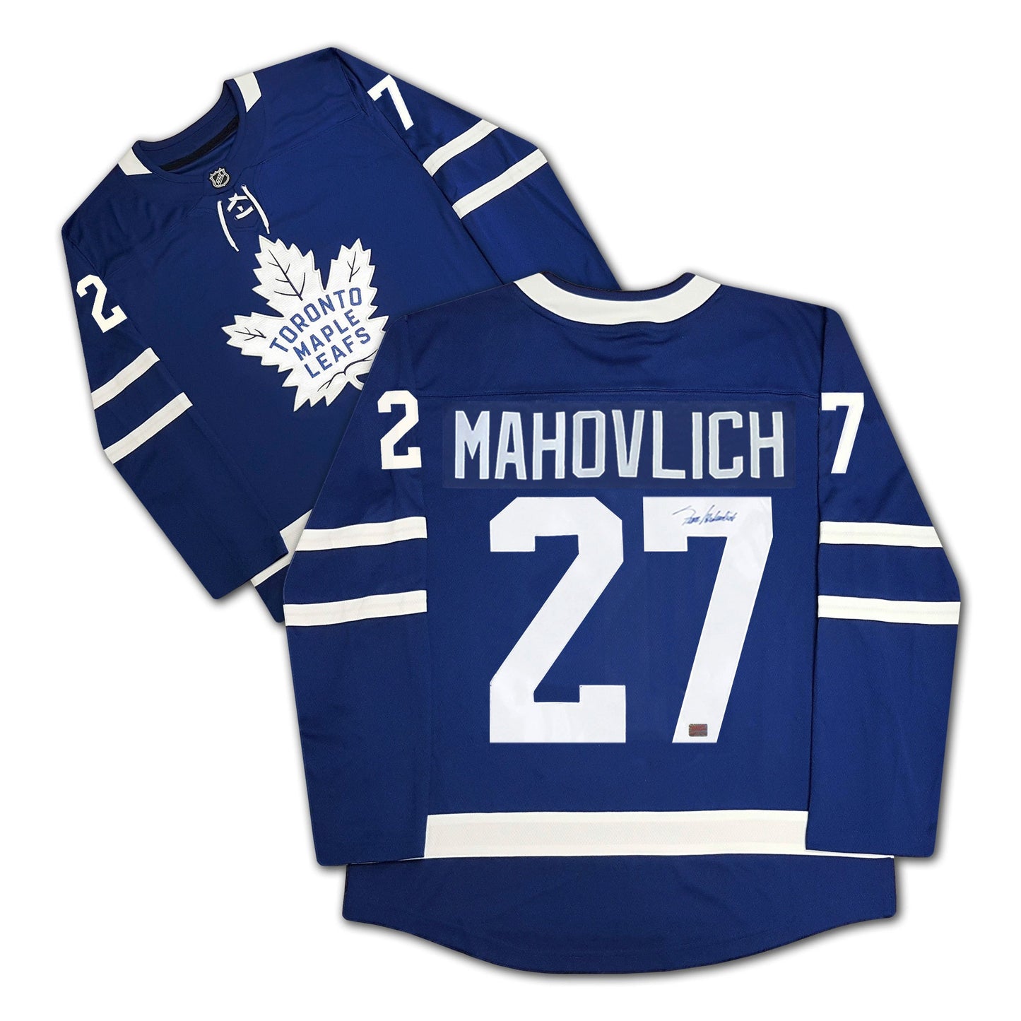 FRANK MAHOVLICH AUTOGRAPHED TORONTO MAPLE LEAFS BLUE JERSEY – SIGNED NHL HOCKEY MEMORABILIA COLLECTIBLE (SIZE L OR XL)