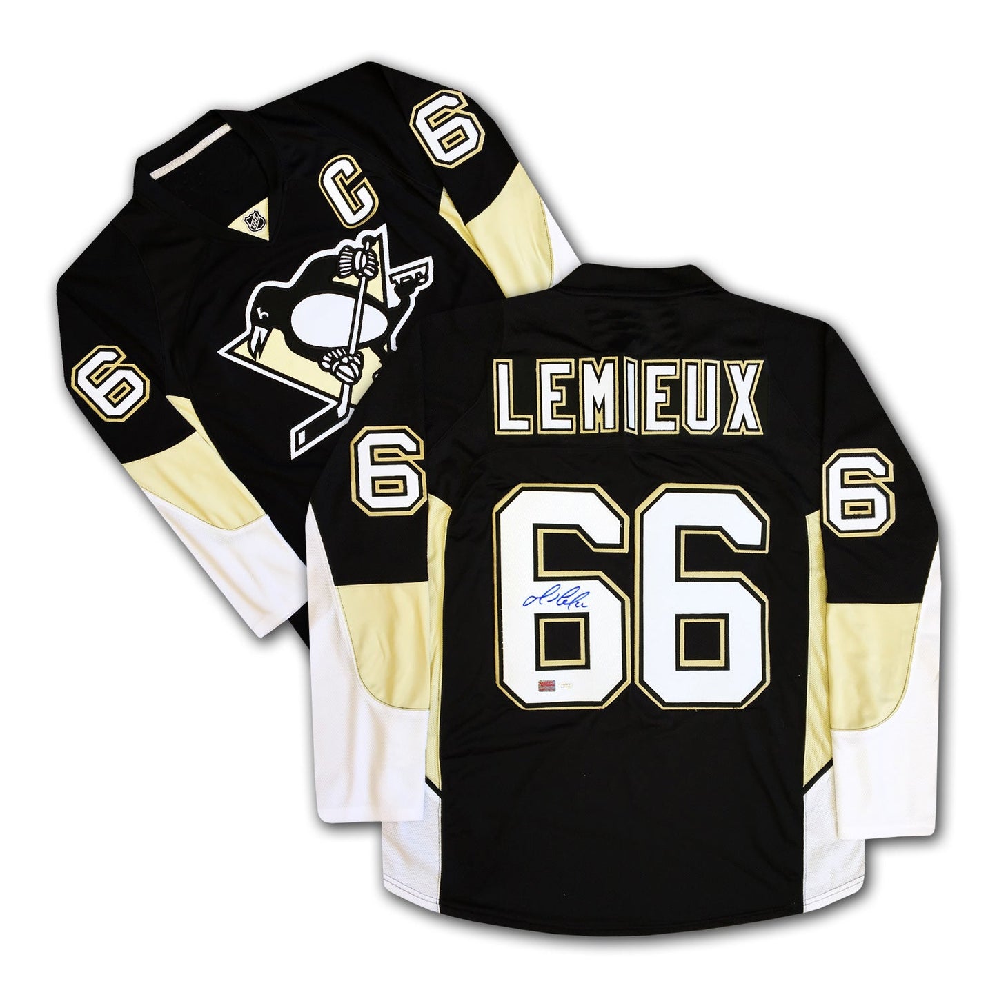 MARIO LEMIEUX AUTOGRAPHED PITTSBURGH PENGUINS BLACK JERSEY – SIGNED NHL HOCKEY MEMORABILIA COLLECTIBLE (SIZE L OR XL)