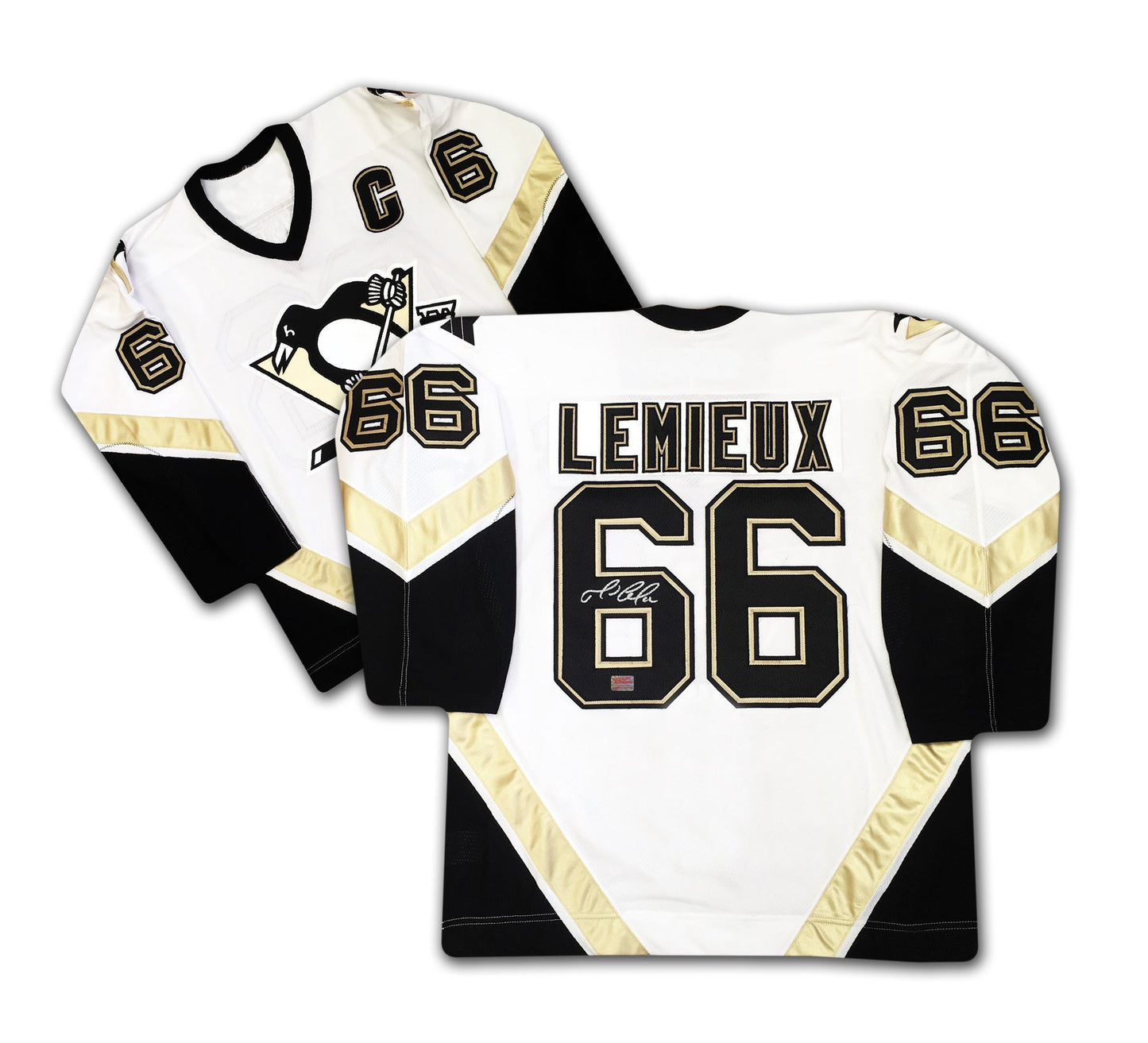 MARIO LEMIEUX AUTOGRAPHED PITTSBURGH PENGUINS WHITE JERSEY – SIGNED NHL HOCKEY COLLECTIBLE (SIZE L OR XL)