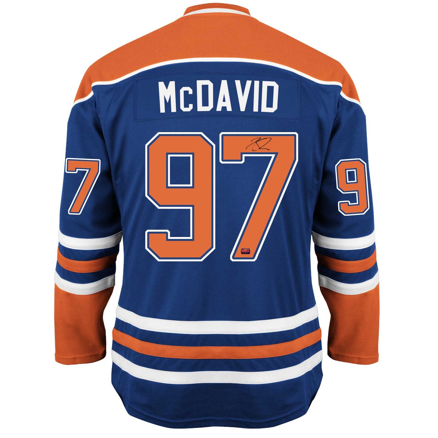 CONNOR MCDAVID AUTOGRAPHED EDMONTON OILERS BLUE JERSEY - SIGNED NHL HOCKEY MEMORABILIA COLLECTIBLE WITH COA (SIZE L OR XL) - UPPER DECK AUTHENTICATED UDA COA