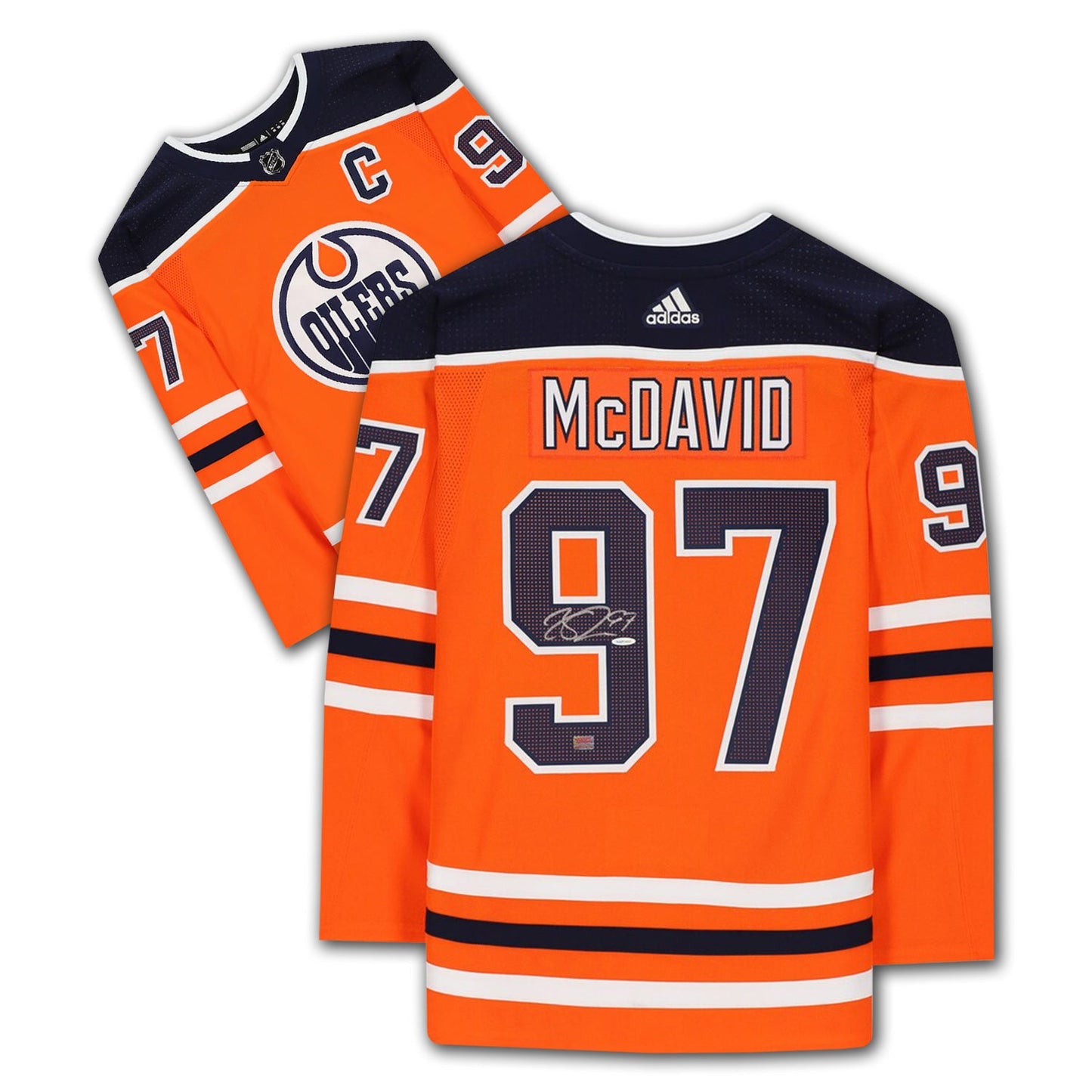 CONNOR MCDAVID AUTOGRAPHED EDMONTON OILERS ORANGE JERSEY - SIGNED NHL HOCKEY MEMORABILIA COLLECTIBLE WITH COA (SIZE L OR XL) - UPPER DECK AUTHENTICATED UDA COA