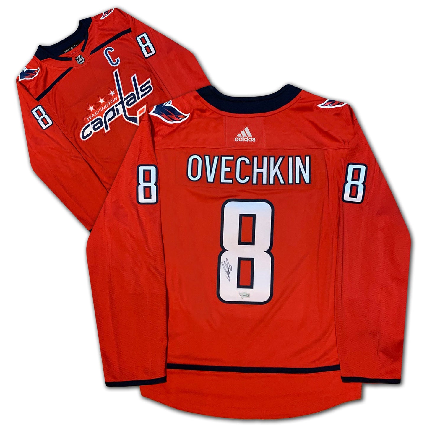 ALEXANDER OVECHKIN AUTOGRAPHED RED WASHINGTON CAPITALS ADIDAS JERSEY – OFFICIAL SIGNED NHL COLLECTIBLE (SIZE L OR XL)