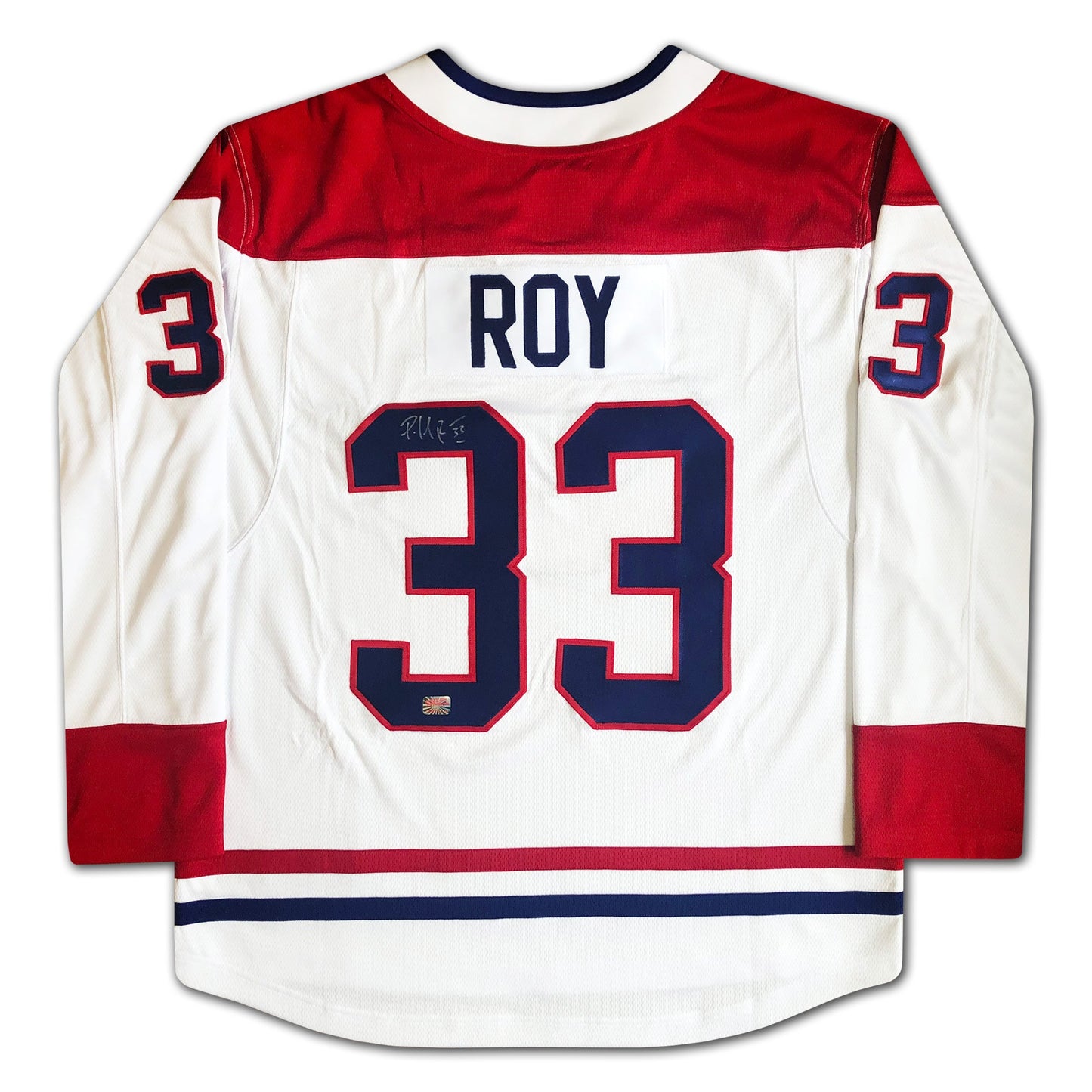 PATRICK ROY AUTOGRAPHED MONTREAL CANADIENS WHITE JERSEY – SIGNED NHL HOCKEY MEMORABILIA COLLECTIBLE (SIZE L OR XL)