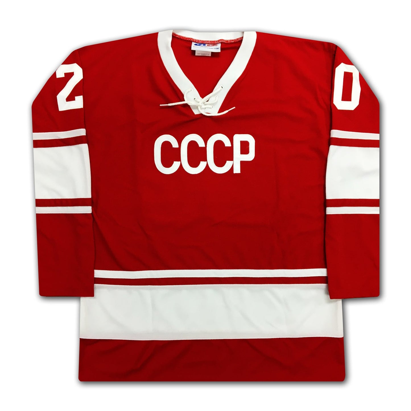 VLADISLAV TRETIAK AUTOGRAPHED RUSSIAN CCCP RED JERSEY – SIGNED SOVIET HOCKEY COLLECTIBLE MEMORABILIA (SIZE L OR XL)