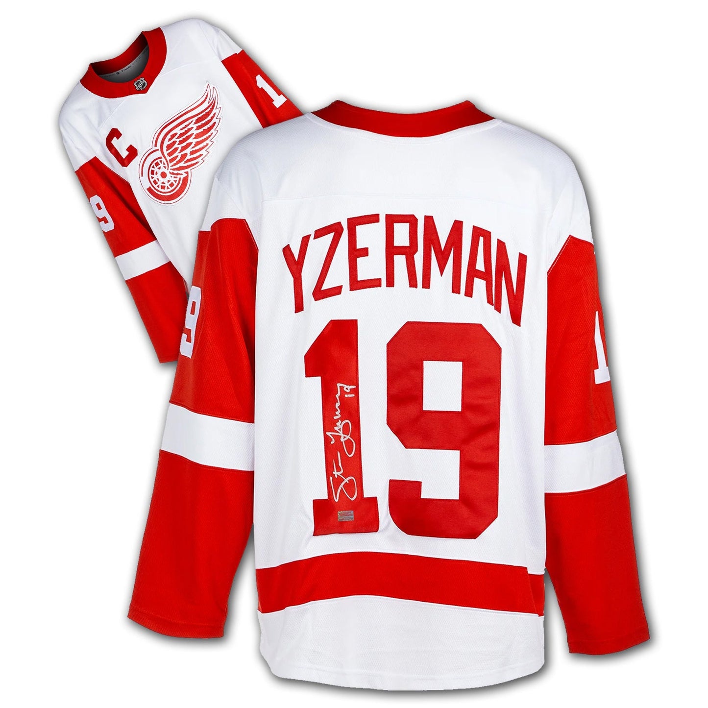 STEVE YZERMAN AUTOGRAPHED DETROIT RED WINGS WHITE JERSEY – SIGNED NHL HOCKEY MEMORABILIA COLLECTIBLE (SIZE L OR XL)
