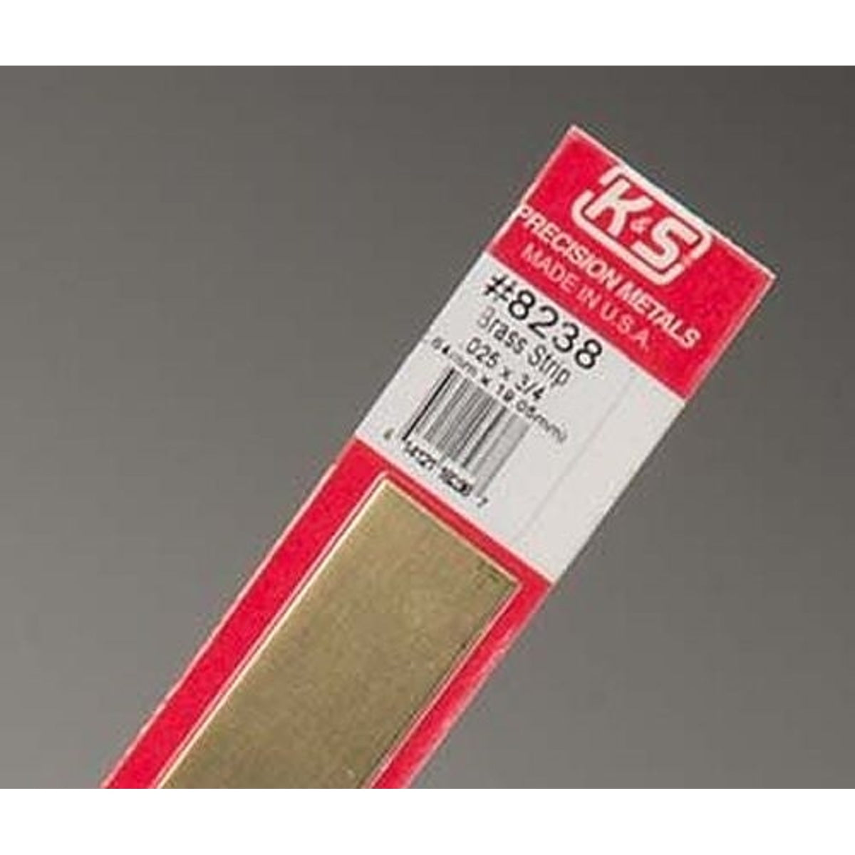 K&S Precision Metals #8238 Brass Strip 3/4" x 12" x .025" Carded NIB
