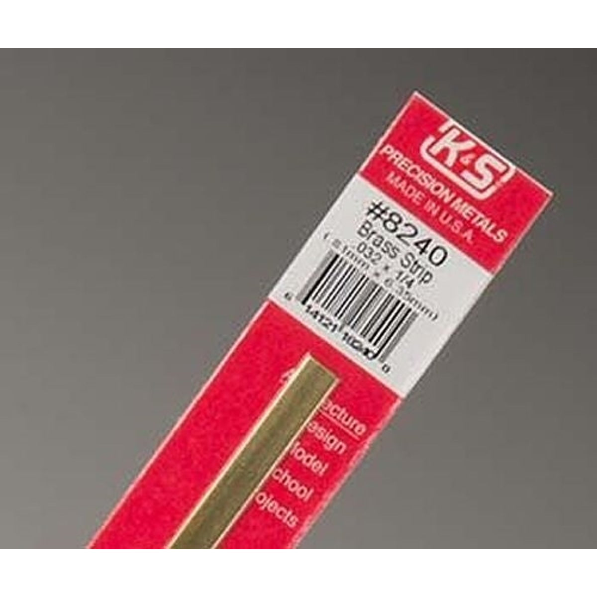 K&S Precision Metals #8240 Brass Strip 1/4" x 12" x .032 Carded