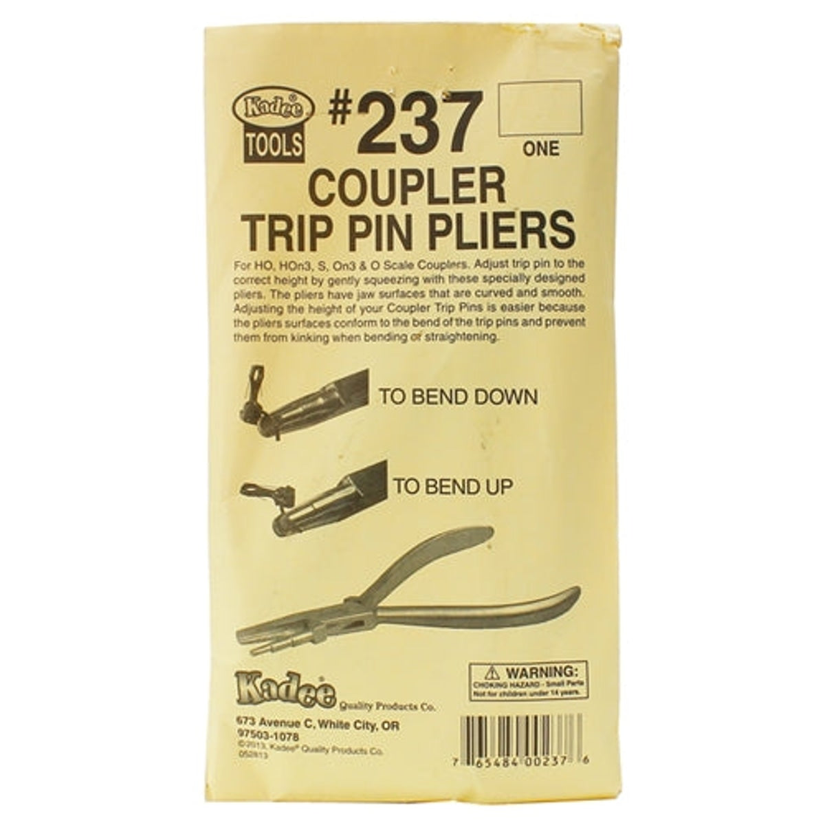 Kadee #237 Coupler Trip Pin Pliers For HO, HOn3 and On3