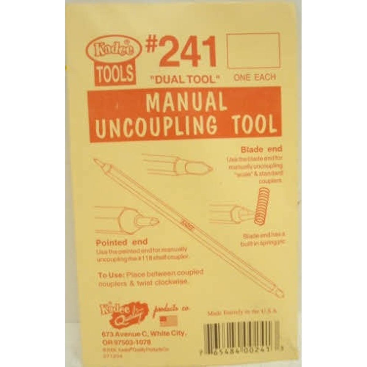 Kadee #241 Dual Tool - Manual Uncoupling Tool and Spring Pic