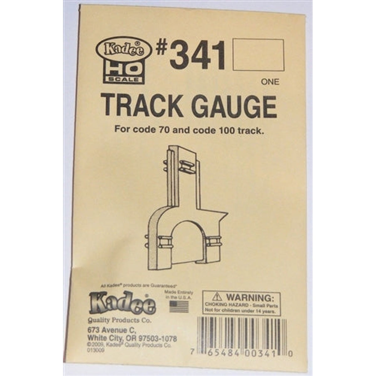 Kadee #341 HO Track Gauge For Code 70 & Code 100 Track