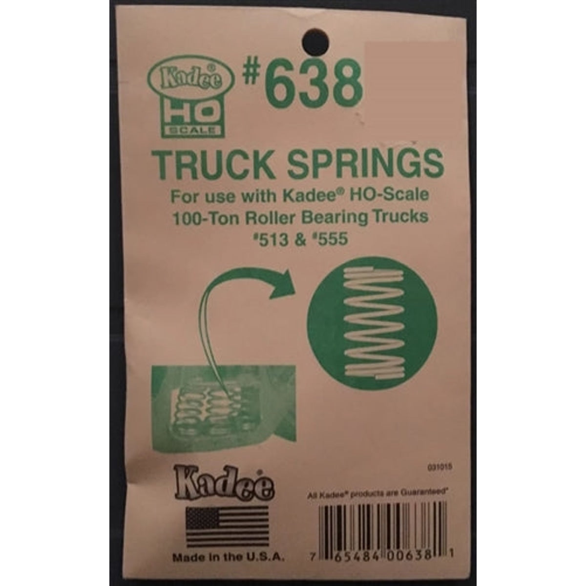 Kadee 638 HO Truck Springs For Use w/ Kadee HO 100-ton Roller Bearing Trucks #513 & #555 Pkg of 18 NIB
