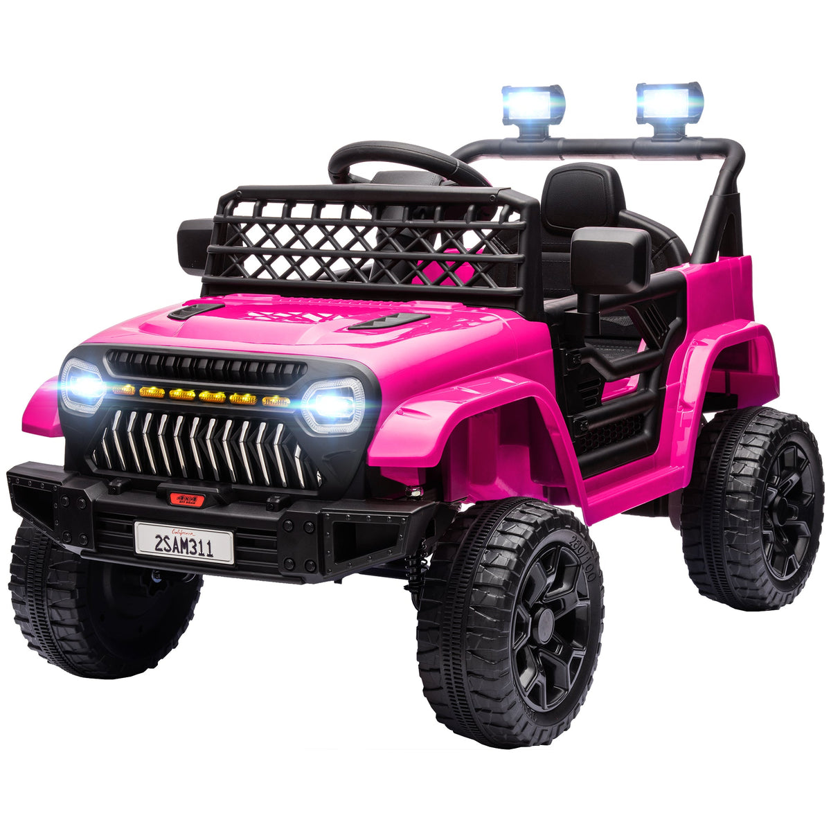 12V Ride on Truck, Electric Car for Kids with Remote Control, Suspension, 3 Speeds, USB Music Headlights, Black