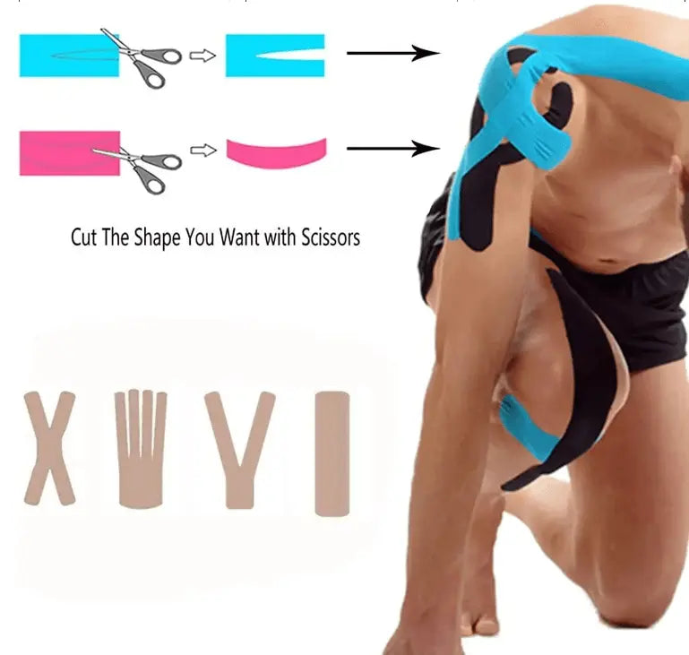 K Tape, Elastic Therapeutic Sports Tape, 2" x 5.5 YD