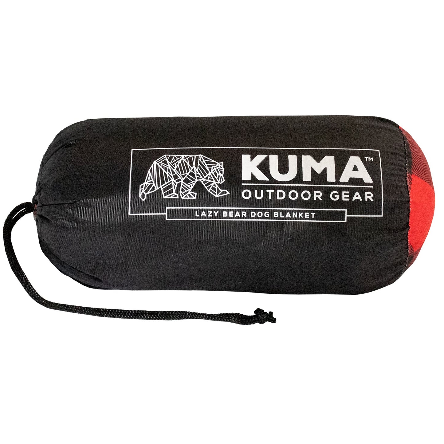 Kuma Lazy Bear Dog Blanket - Red/Black