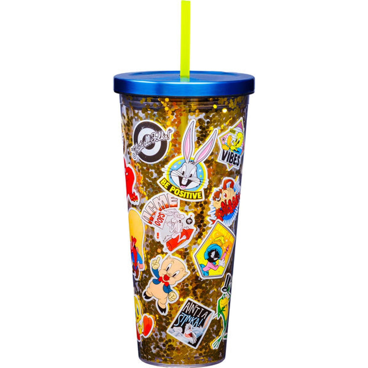 Looney Tunes 32oz Sticker Print Glitter Cup