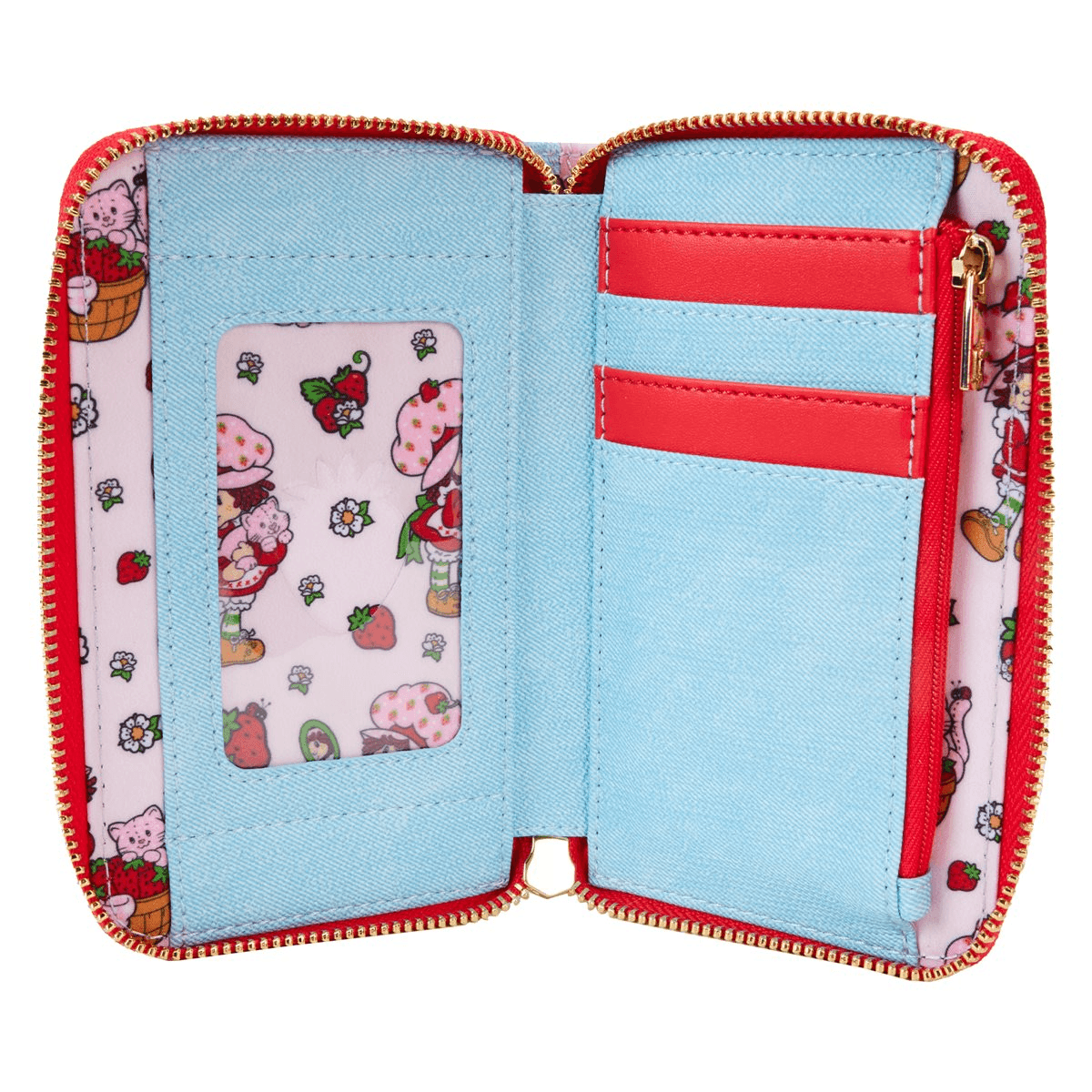 Loungefly Strawberry Shortcake Demin Plaid Zip Around Wallet