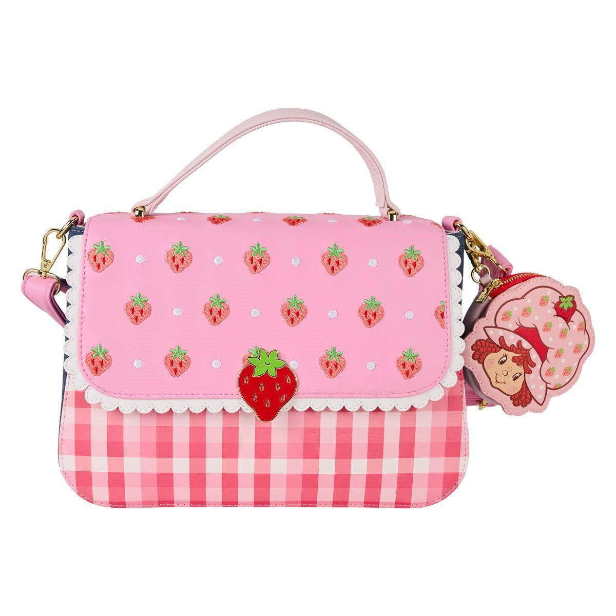 Loungefly Strawberry Shortcake Gingham Crossbody Bag With Coin Bag