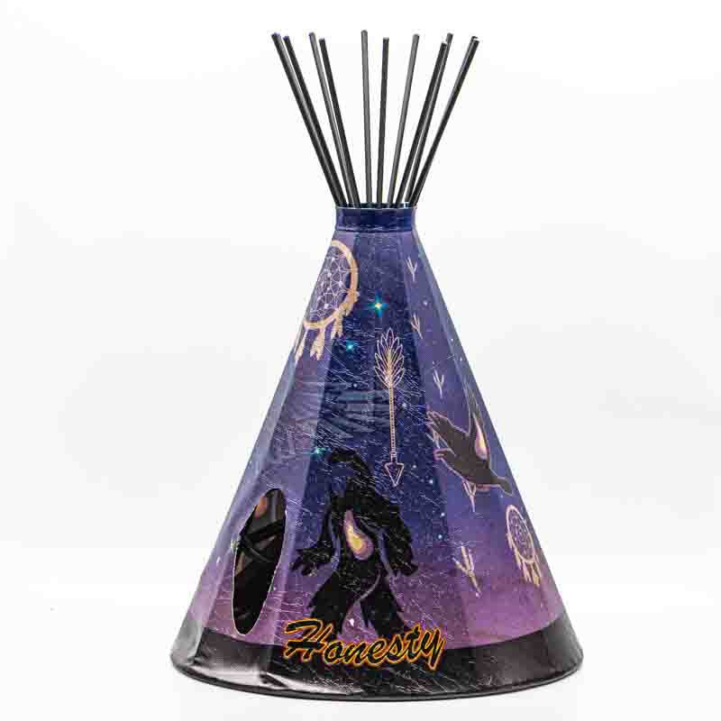 12" Raven Parchment Desk Teepee Lamp (LP-10037)