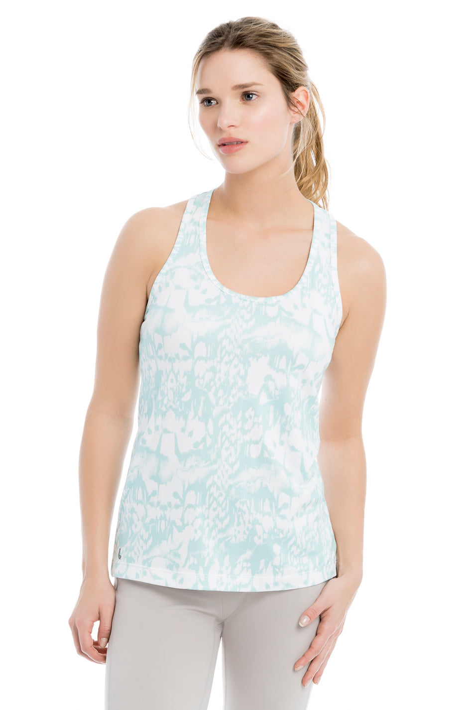 Lole Womens Fancy Tank Active Top XL Aruba Blue