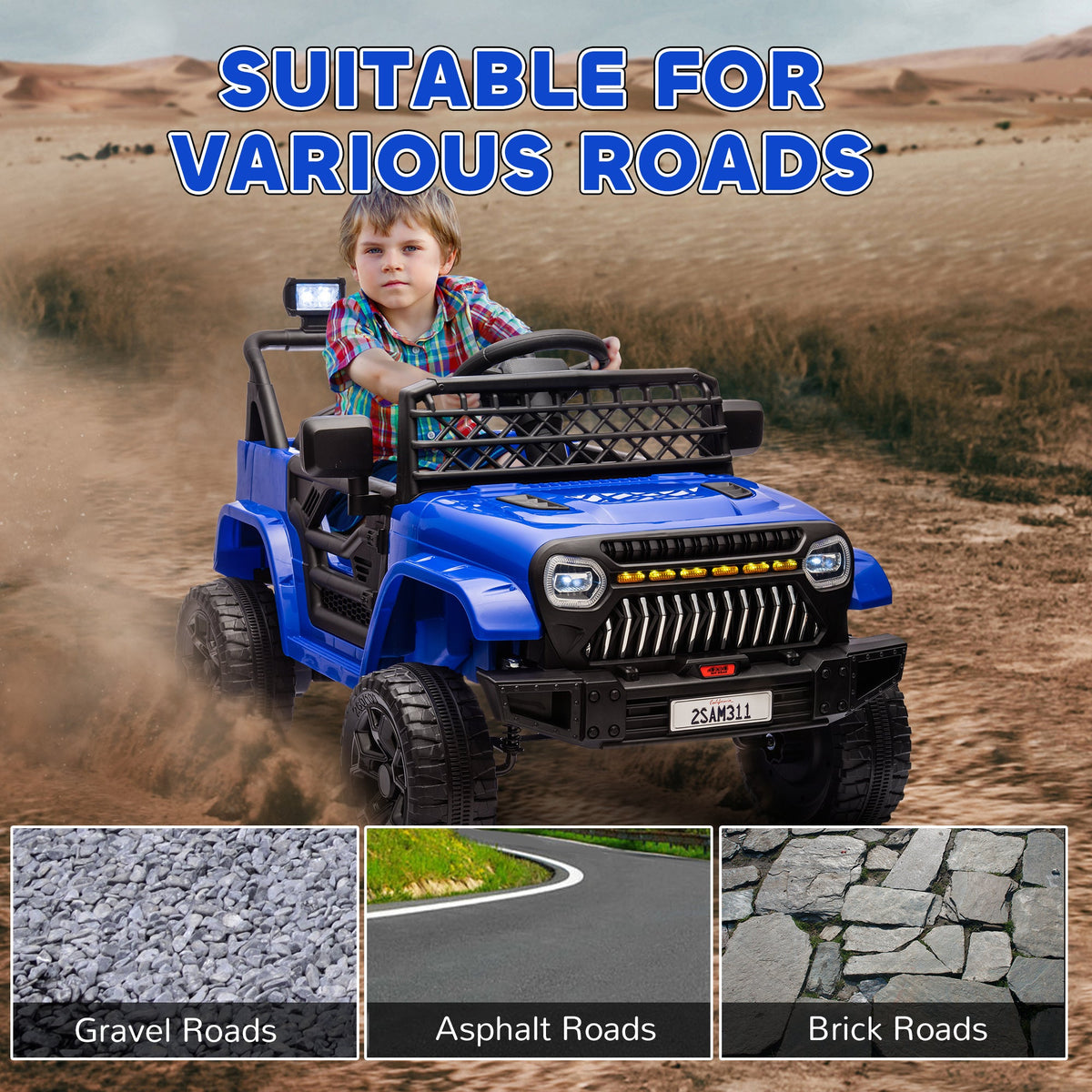 12V Ride on Truck, Electric Car for Kids with Remote Control, Suspension, 3 Speeds, USB Music Headlights, Black
