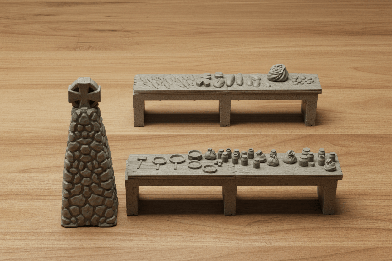 28mm Medieval Market Square Terrain – Fantasy RPG