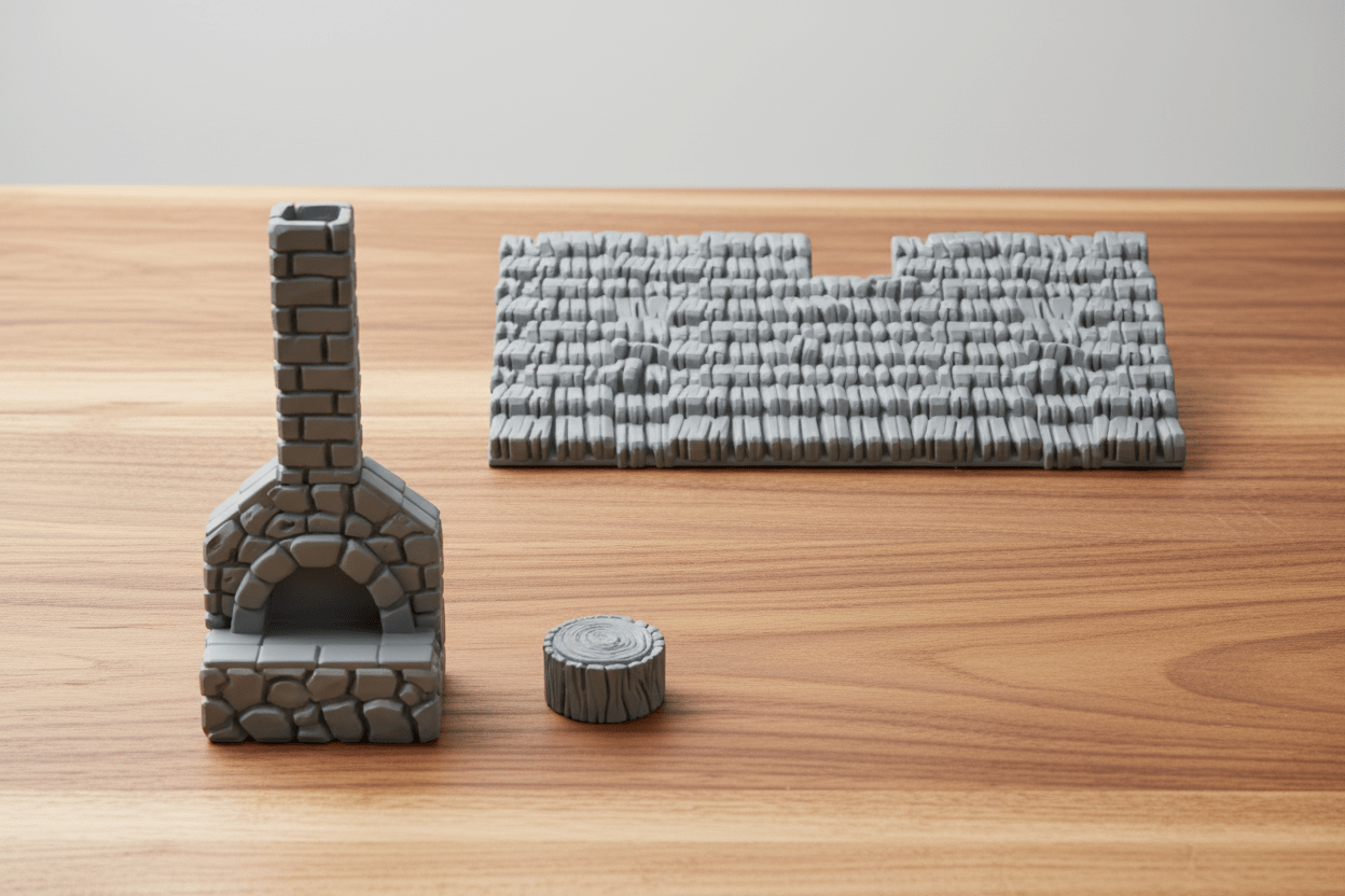 28mm Medieval Blacksmith Shop Terrain – Removable Roof