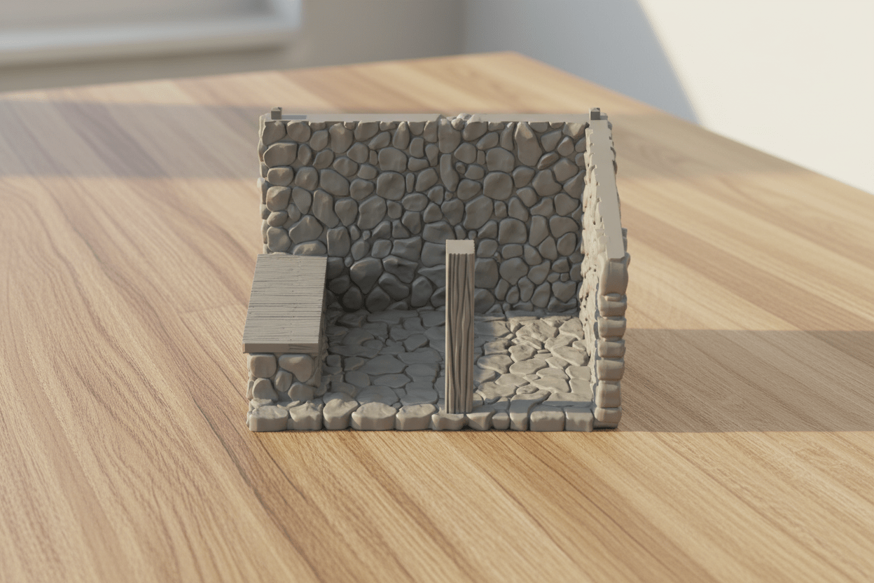 28mm Medieval Blacksmith Shop Terrain – Removable Roof