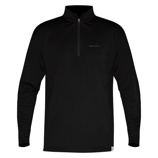 Men's 100% Merino Wool 1/4 Zip Baselayer Pullover 190 GSM - Midweight