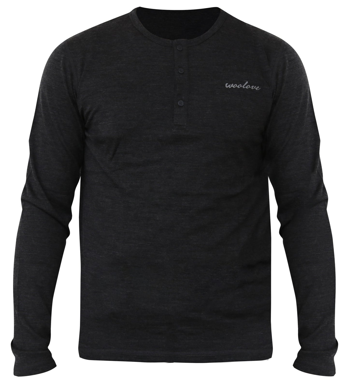 Men's 100% Merino Wool Long Sleeve Henley 190 GSM