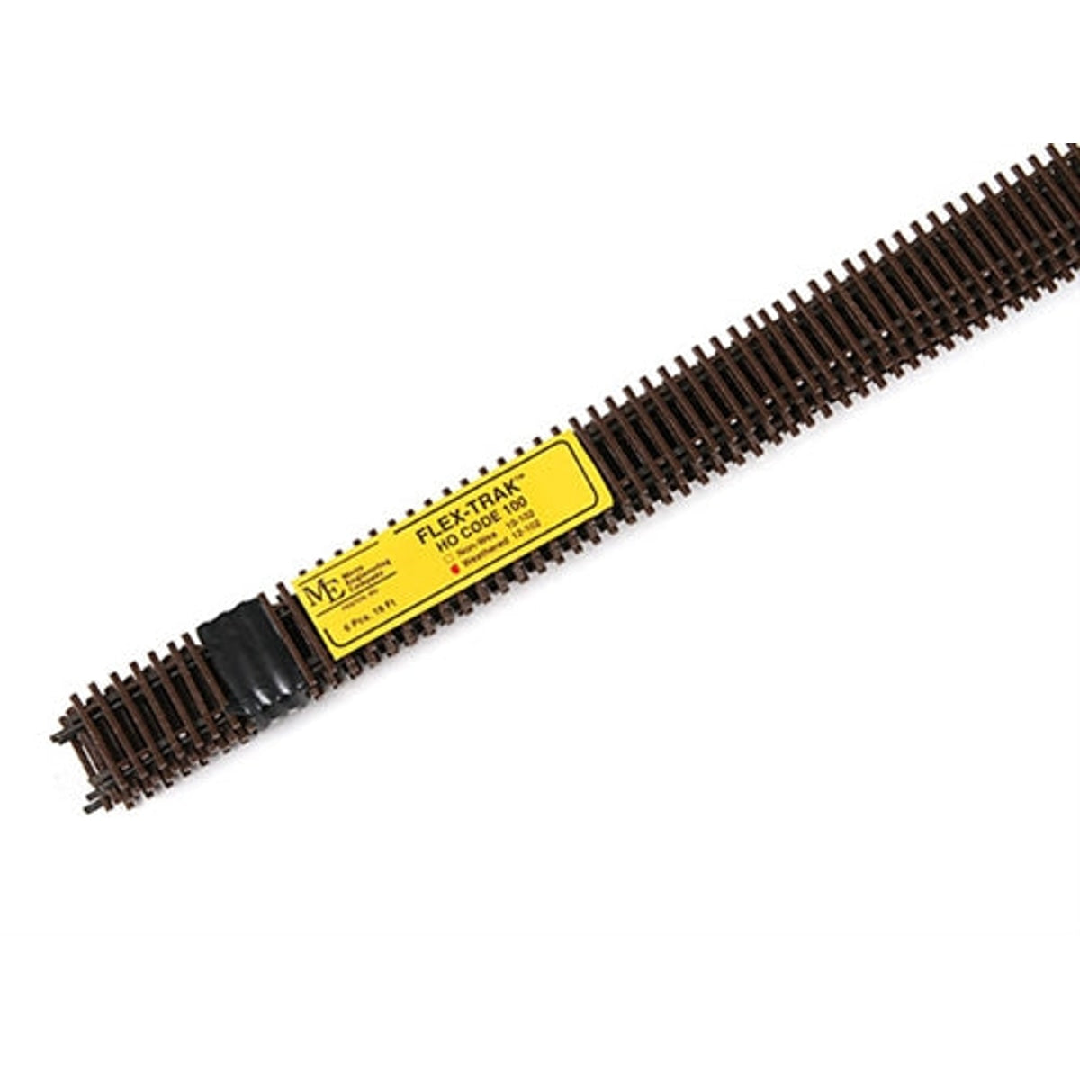 Micro Engineering 12-102 HO Code 100 Standard Gauge Weathered Flex Track 3' Sections Nickel Silver Brown Ties Pkg of 6 NIB