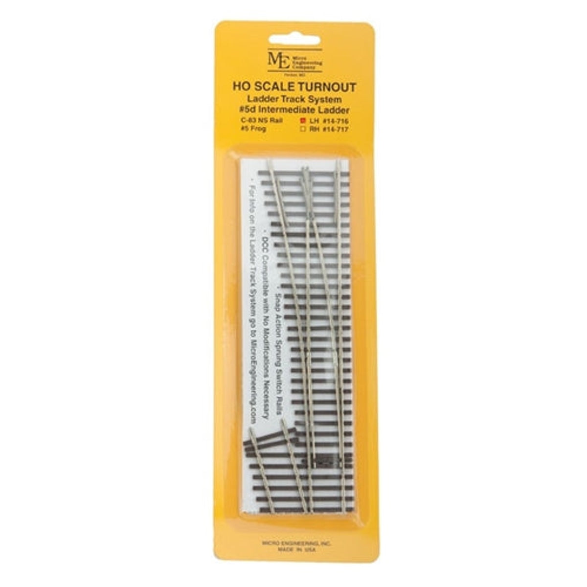Micro Engineering 14-716 HO Code 83 Ladder Track System Turnout #5d Left Hand Intermediate Ladder NIB