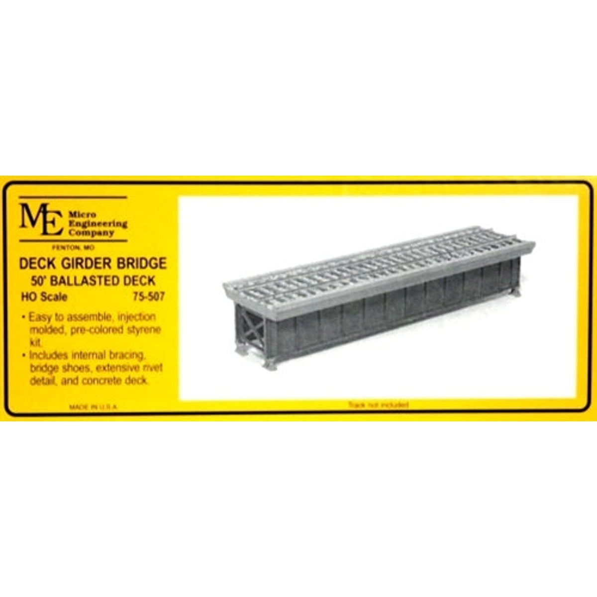 Micro Engineering 75-507 HO Deck-Girder Bridge w/ Ballasted Deck KIT NIB