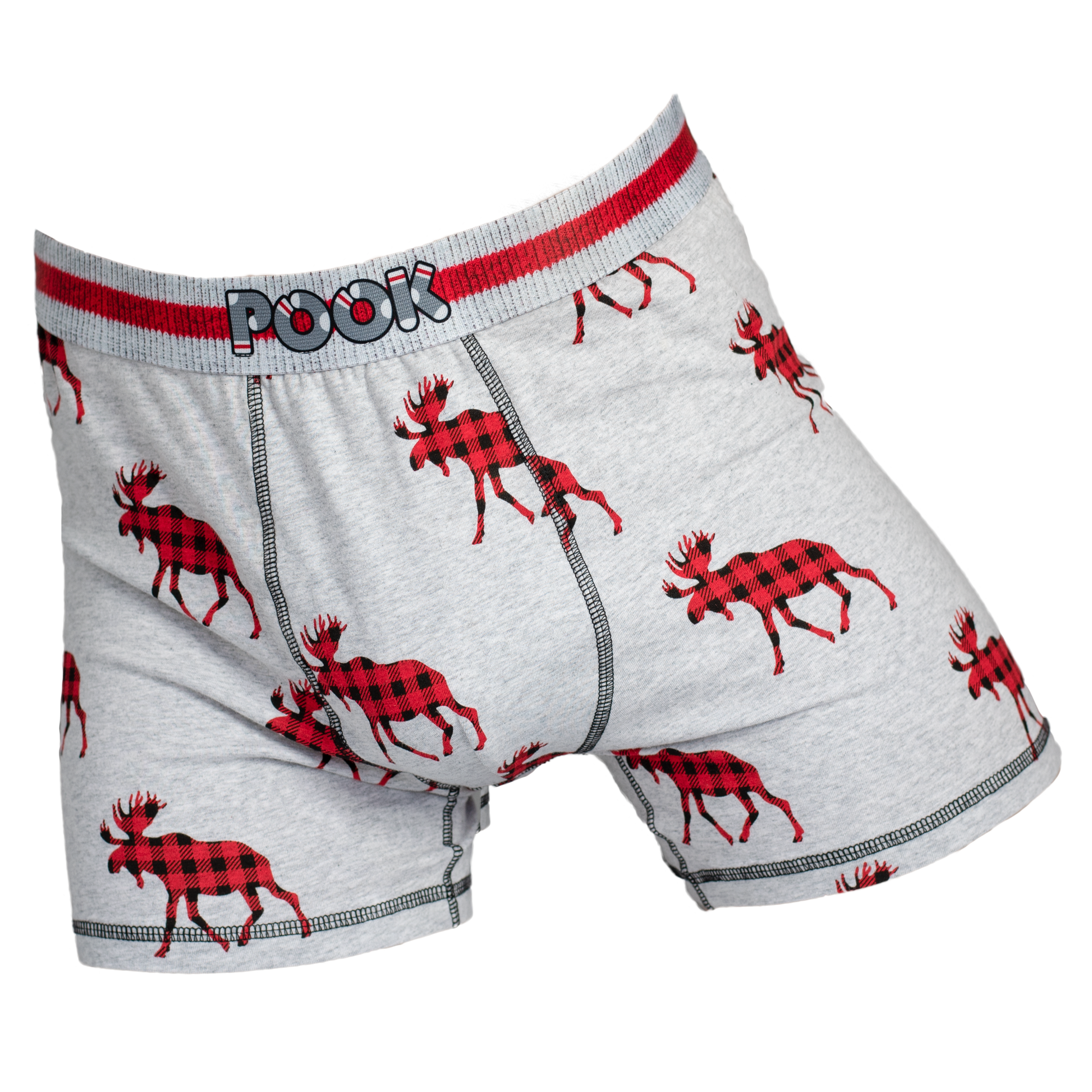 Pook Men's Boxers (3 PACK) - Black, Moose, Grey Pook