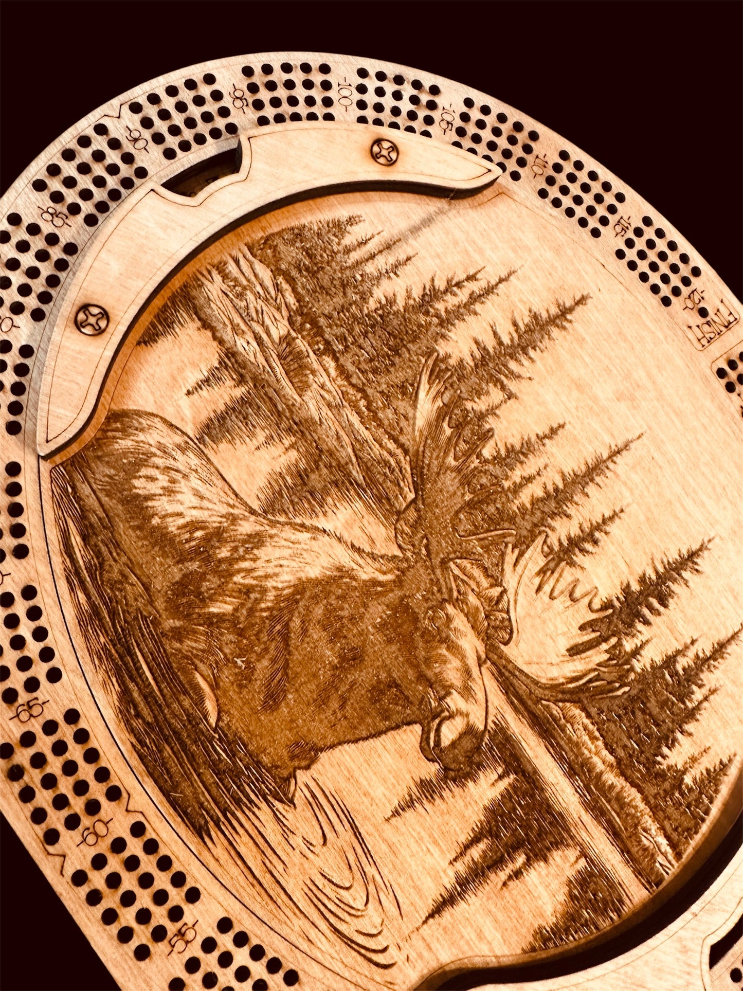 Personalized 4-Track Cribbage Board – Handcrafted, Custom Engraved & Stand-Up Display