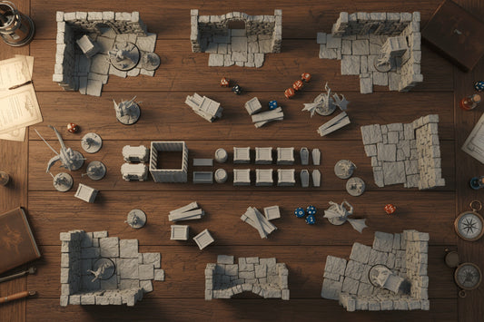 28mm Dungeon Scatter Terrain – Crates, Barrels, Altars, Coffins