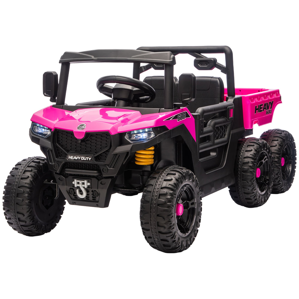 24V 4WD Kids Ride On Truck with 6 Wheels Electric Ride On Car with Remote, Dump Bed for 3-8 Years, Green