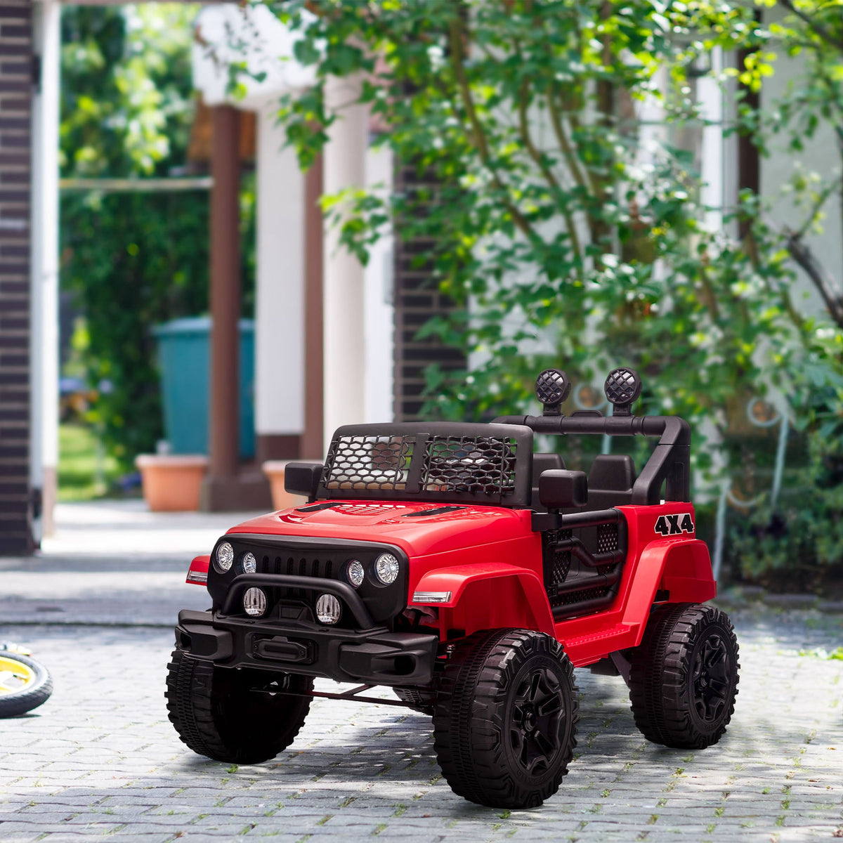 12V Battery Powered Kids Ride On Car Off Road Truck Toy w/ Parent Remote, Black