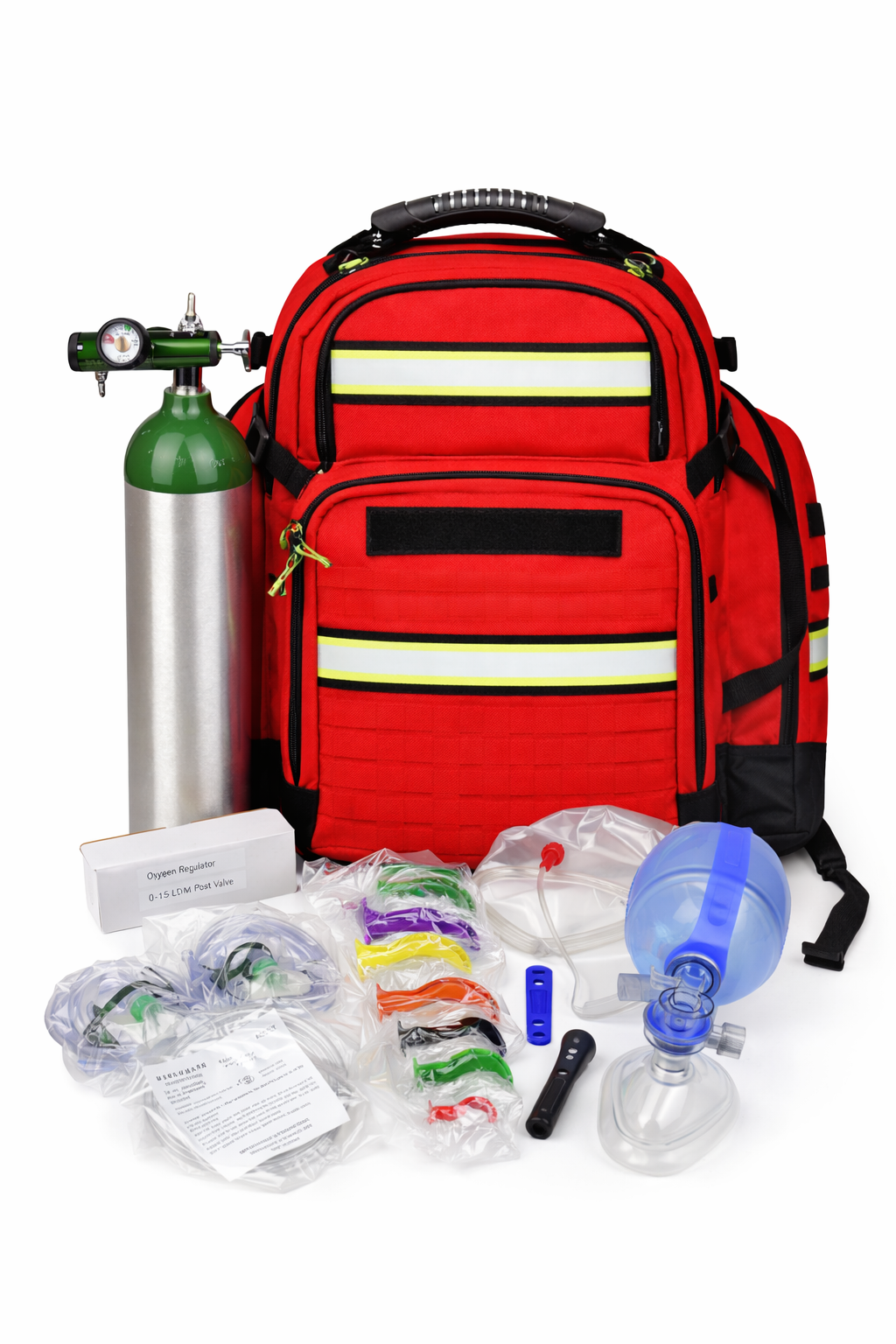 Emergency Oxygen First Responders Backpack Kit with D Cylinder