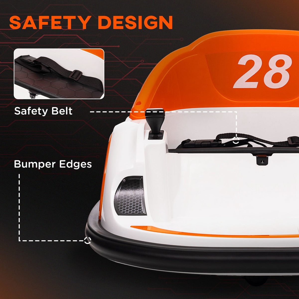 12V Bumper Car for Toddlers, Ride On Car with 360 Degree Remote Control, Lights Music Horn, for 1.5-5 Years, Light Blue
