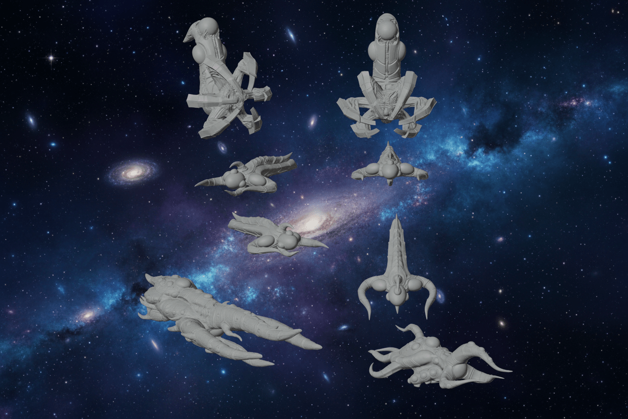 Oq'Uiar Rift Armada – 1:128 Alien Fleet (8 Ships)
