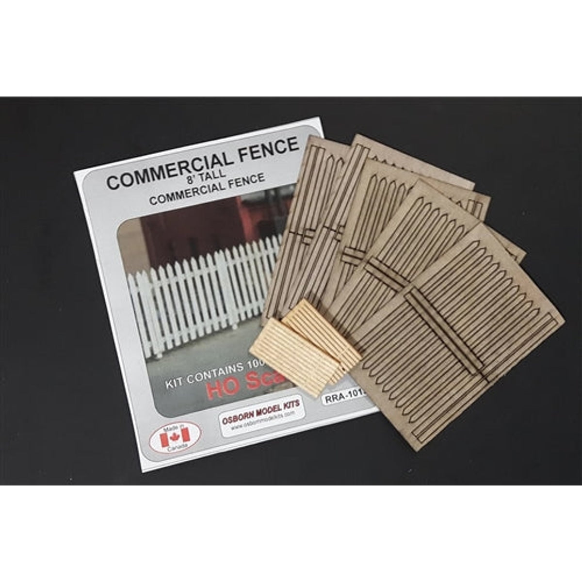 Osborn Model Kits RRA-1013 HO Commercial Fence Laser Cut Wood KIT NIB