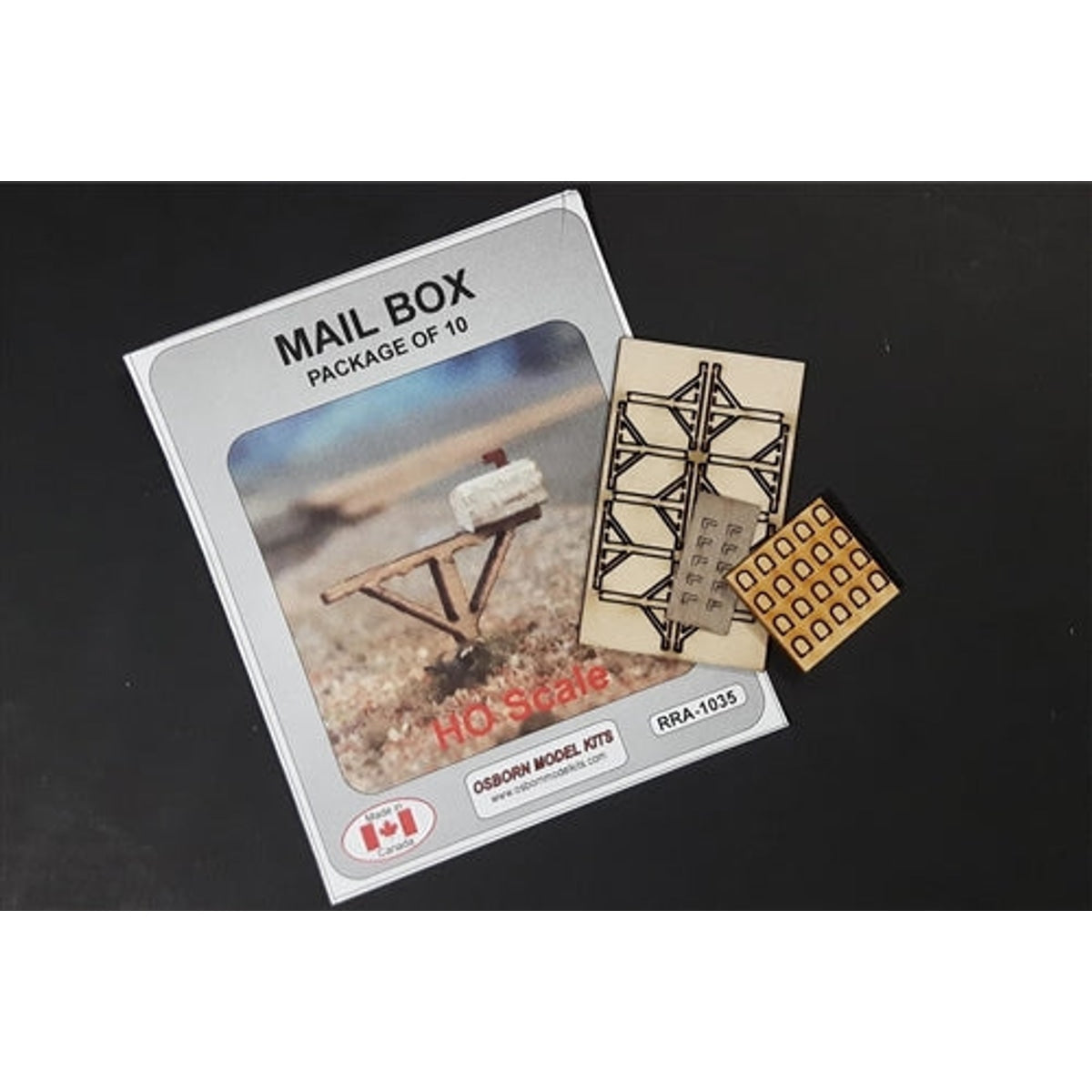Osborn Model Kits RRA-1035 HO Mail Boxes Laser Cut Wood KIT NIB
