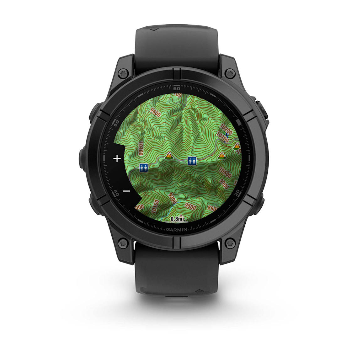 Fēnix® E – 47 mm, AMOLED Slate Gray Steel with Black Silicone Band