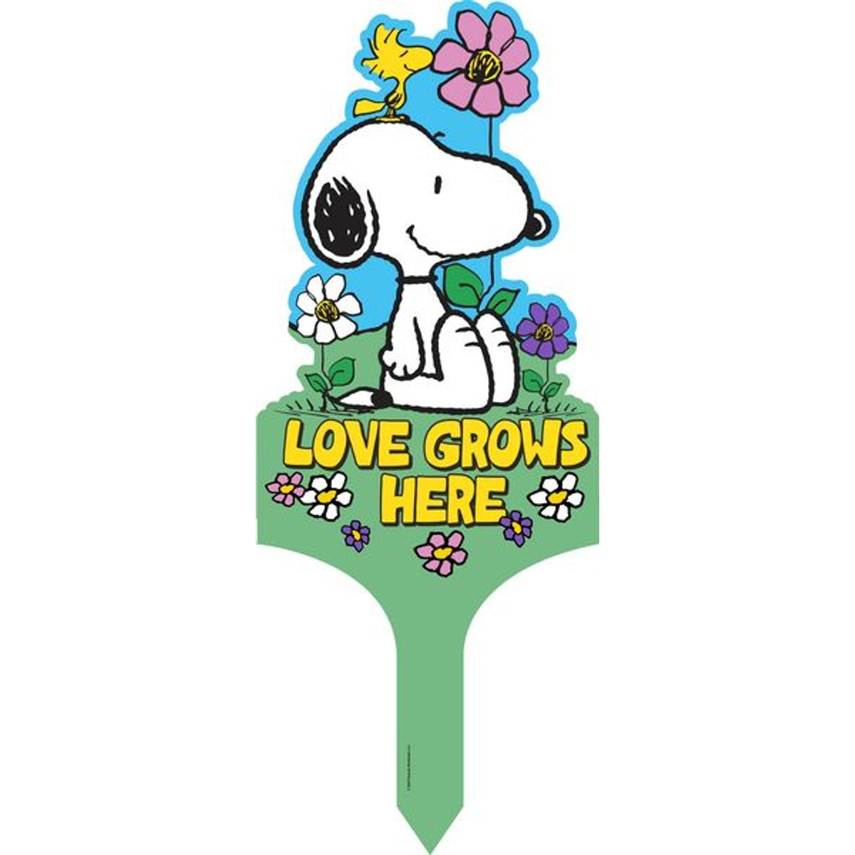 Peanuts Snoopy Love Grows Wood Yard Sign
