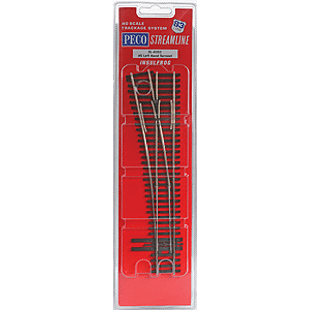 Peco Streamline SL-8352 HO North American Style Code 83 Insulfrog #5 Left Hand Turnout Switch